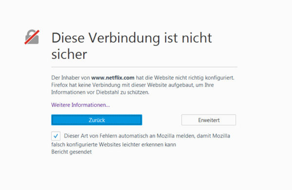 Firefox SSL Verbindung Problem