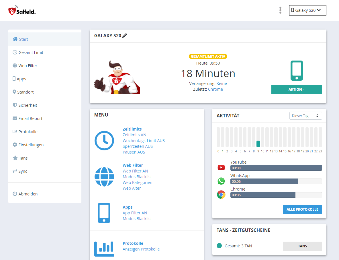 Screenshot Web Portal